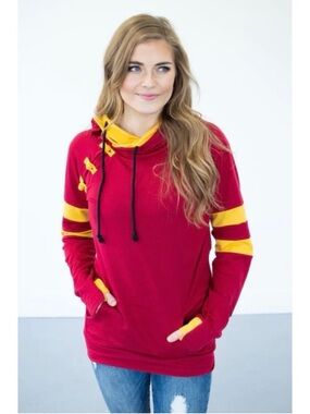 Rogue Society Maroon & Gold Varsity Hoodie Size - XXL